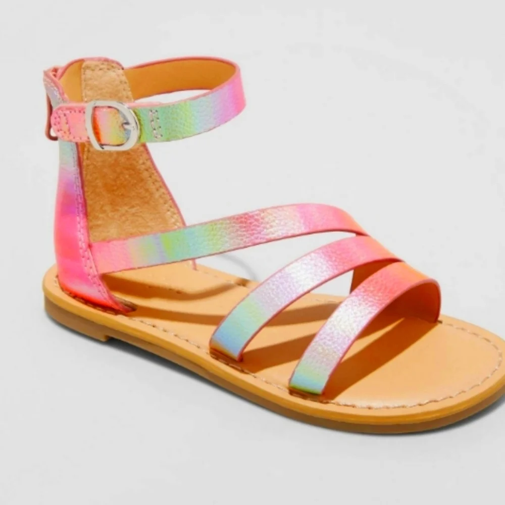 Cat & Jack Iridescent Patience Ankle Strap Sandals Size 9